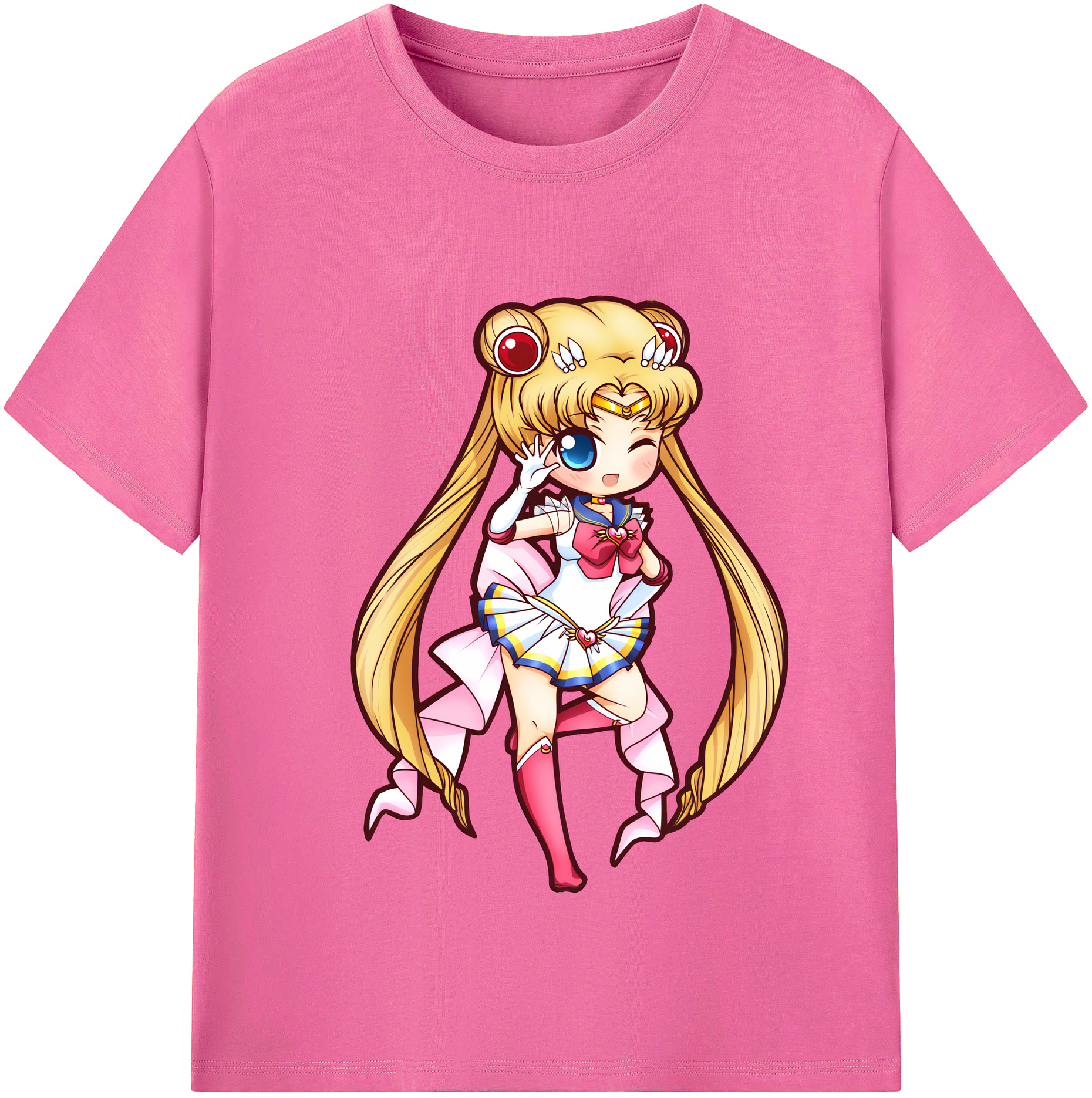 （画像用） 美少女戦士セーラームーン 月野 うさぎ つきの うさぎ Sailor Moon Tsukino Usagi レディースカジュアルプリントTシャツ（綿100％）